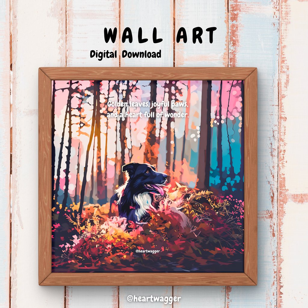 DIGITAL ART - Golden leaves, joyful paws, and a heart full of wonder