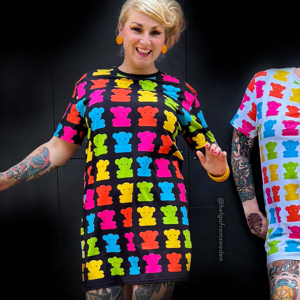 SWEET TEDDY happy black - T-Shirt Dress