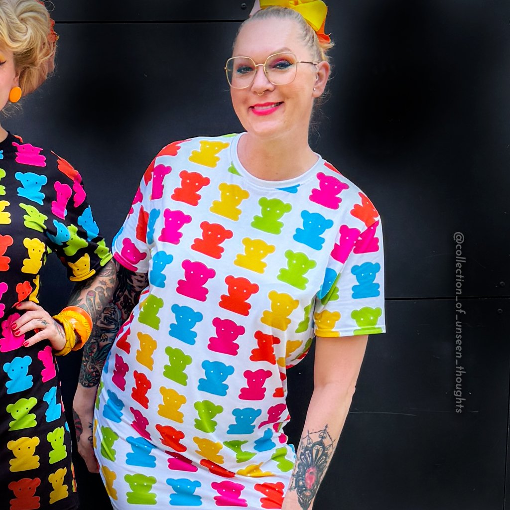 SWEET TEDDY happy white - T-Shirt Dress