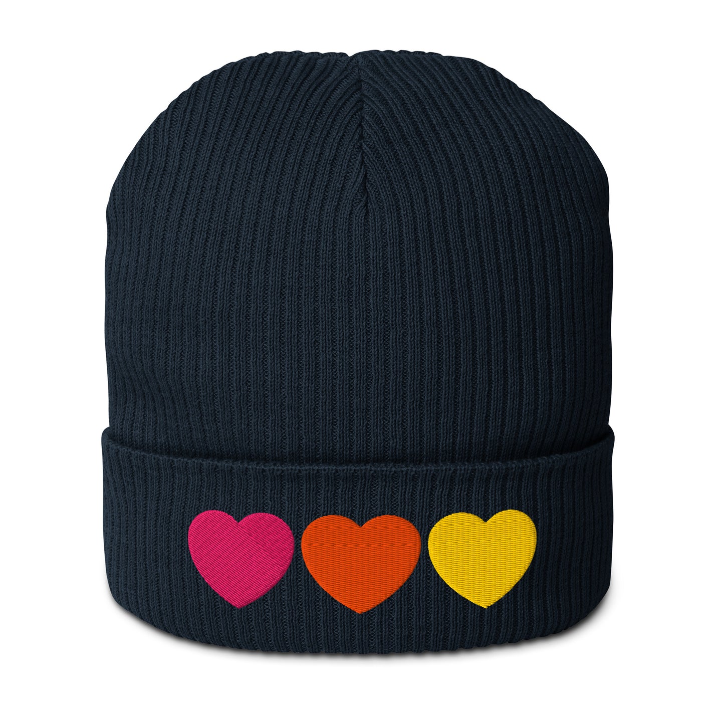 HEARTS pink orange yellow - Beanie
