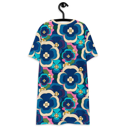 PANSY FANTASY blue pink - T-Shirt Dress - SHALMIAK