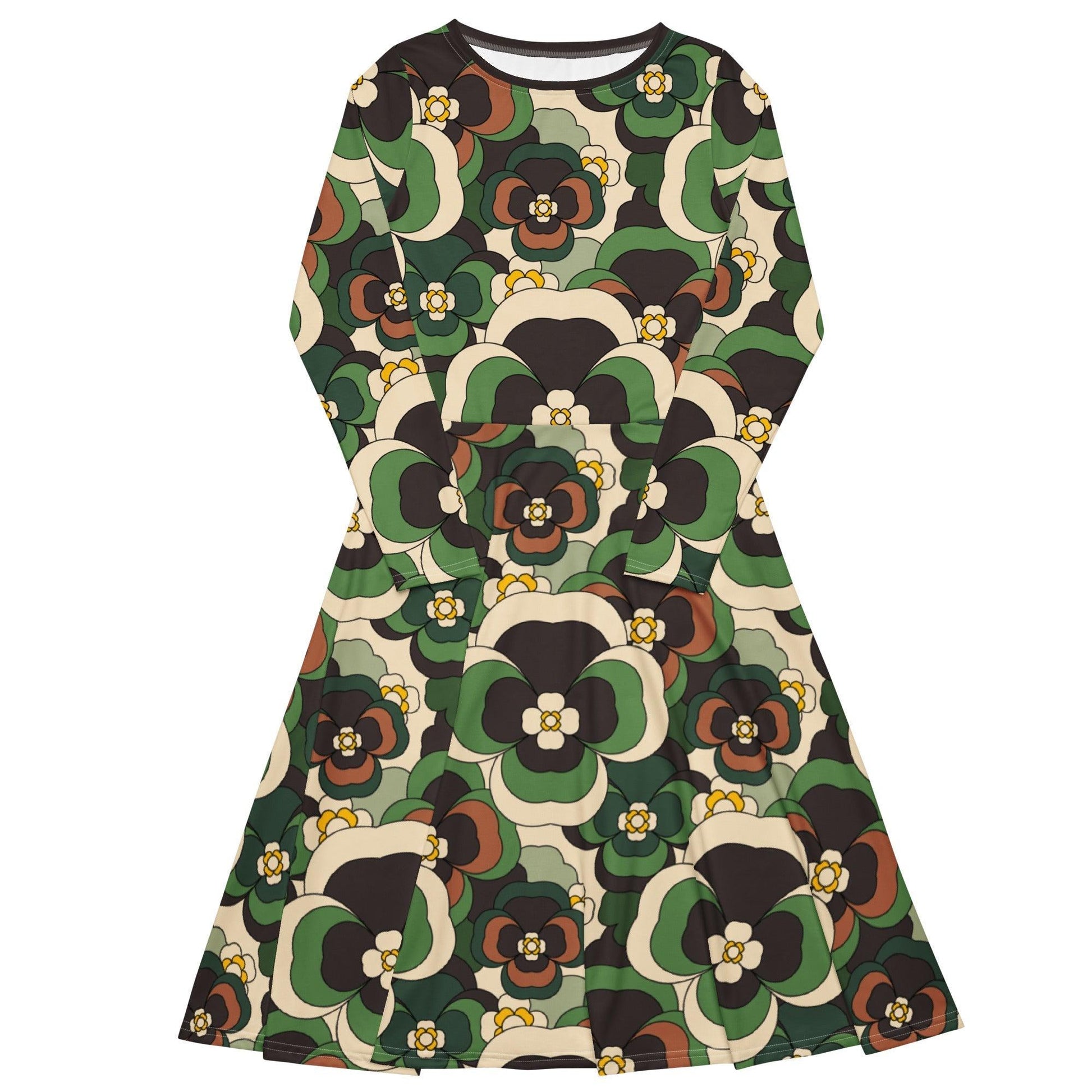 PANSY FANTASY green - Midi Dress With Pockets - SHALMIAK