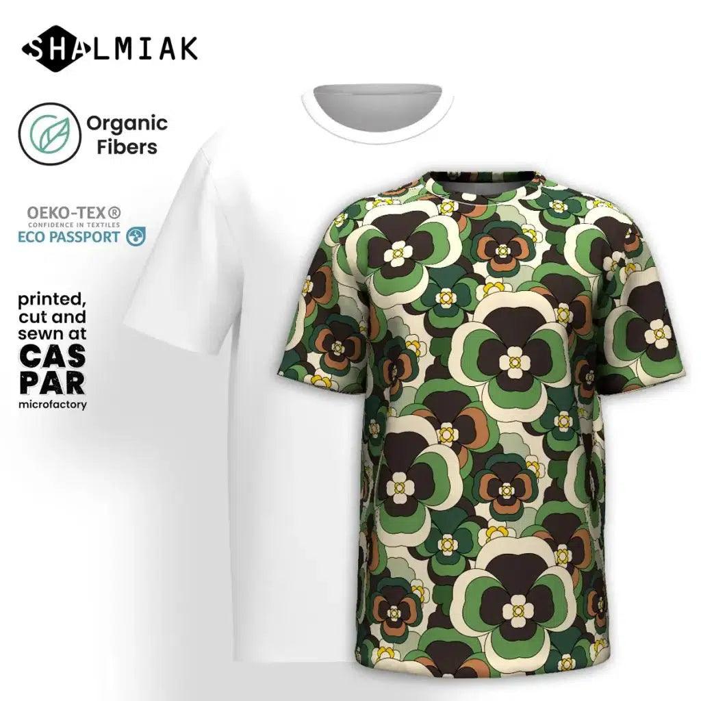 PANSY FANTASY green - Organic Cotton T-Shirt - SHALMIAK