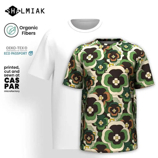PANSY FANTASY green - Organic Cotton T-Shirt - SHALMIAK