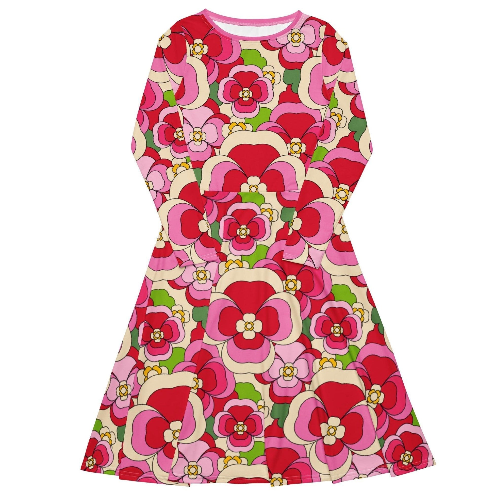 PANSY FANTASY pink - Midi Dress With Pockets - SHALMIAK