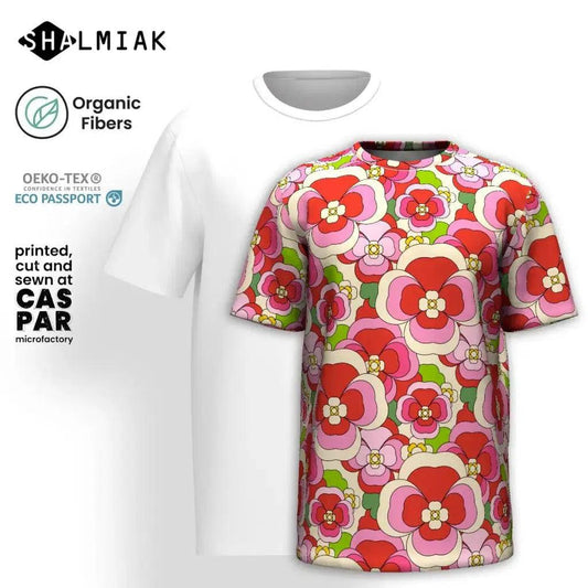 PANSY FANTASY pink - Organic Cotton T-Shirt - SHALMIAK