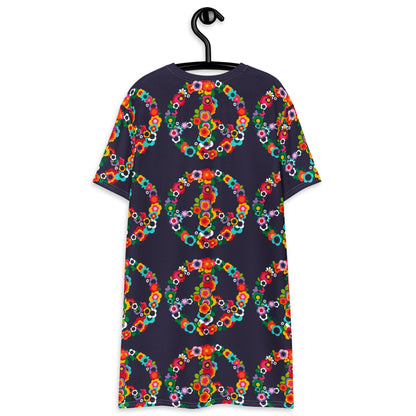 PEACE BLOSSOMS - T-Shirt Dress - SHALMIAK