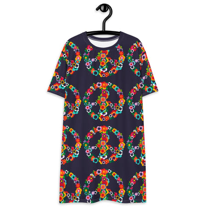PEACE BLOSSOMS - T-Shirt Dress - SHALMIAK