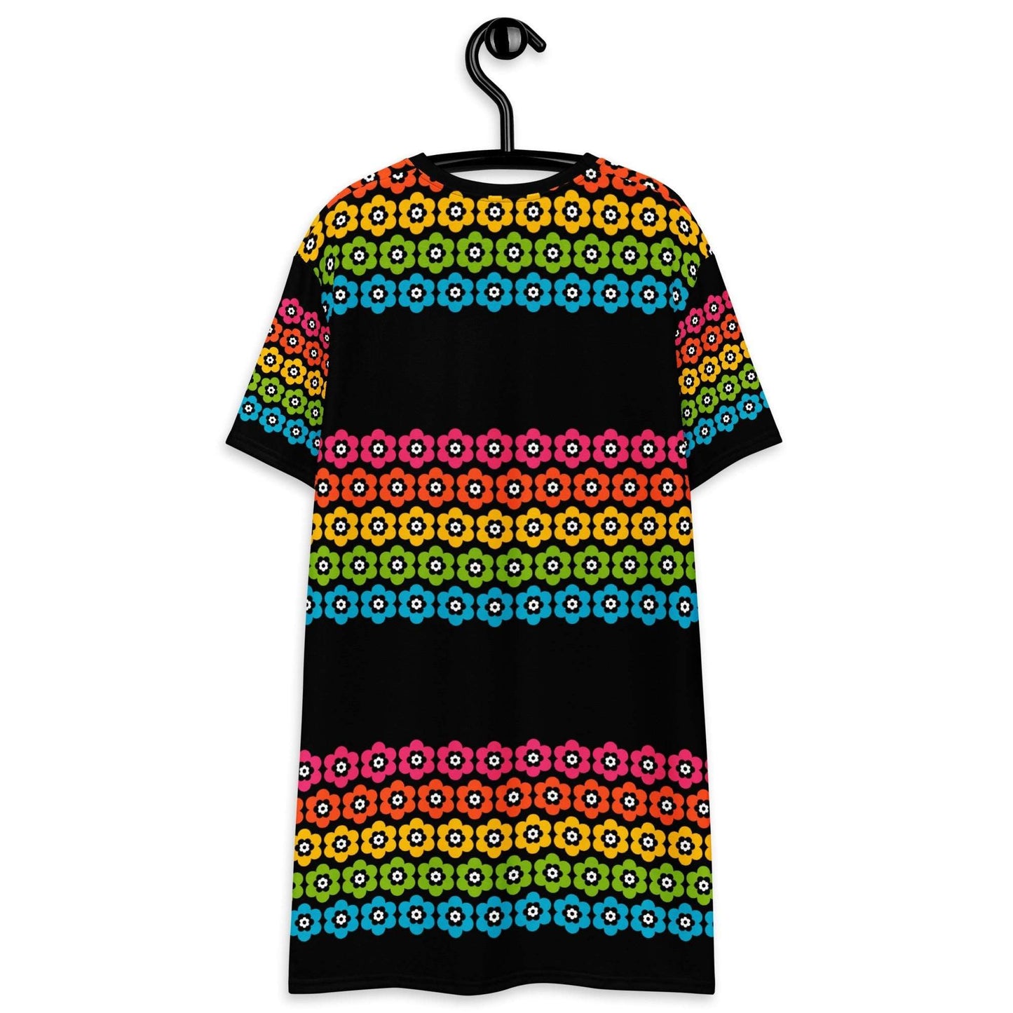 T-shirt dress - PEACOCK BLOOM happy - Vibrant bloom stripe print