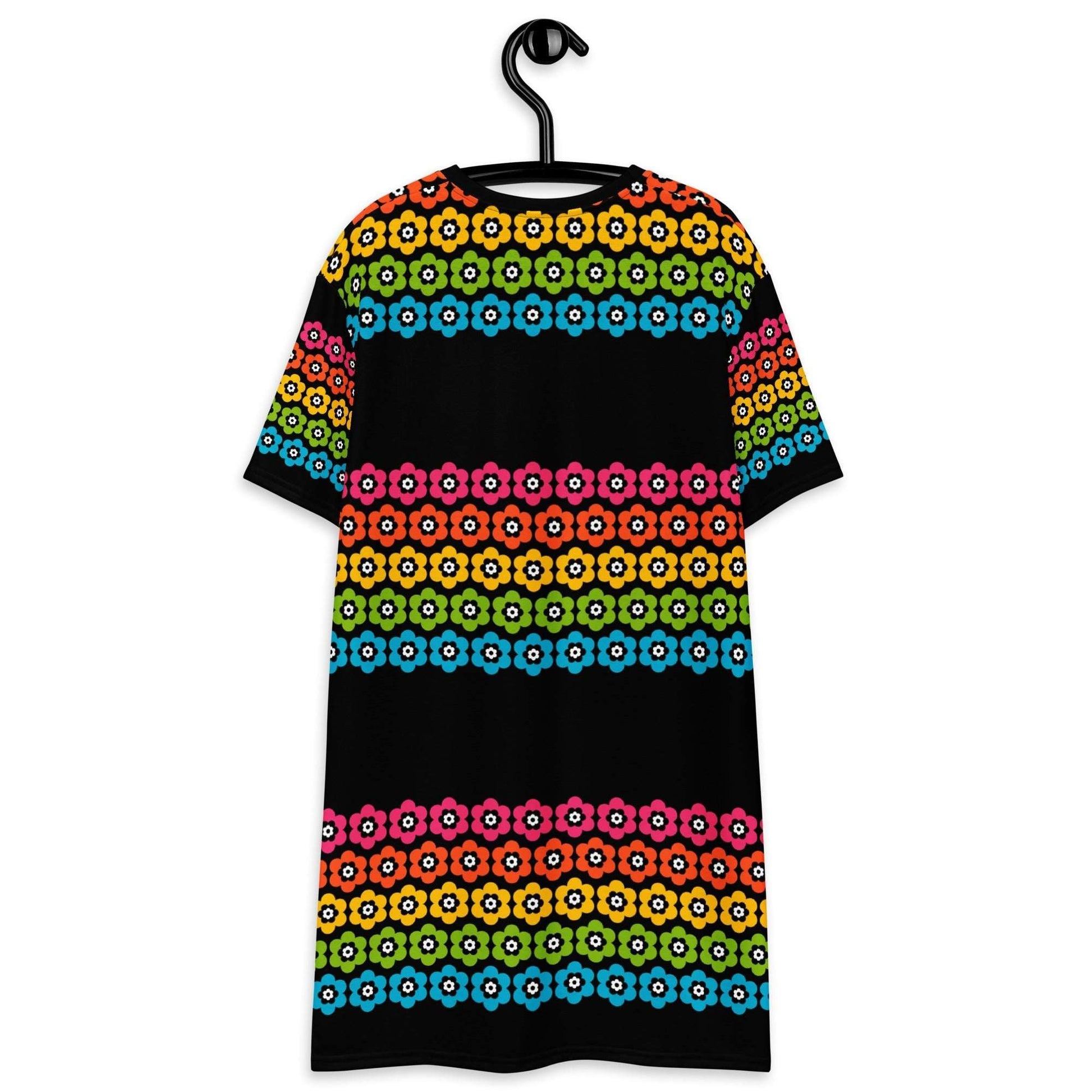 T-shirt dress - PEACOCK BLOOM happy - Vibrant bloom stripe print