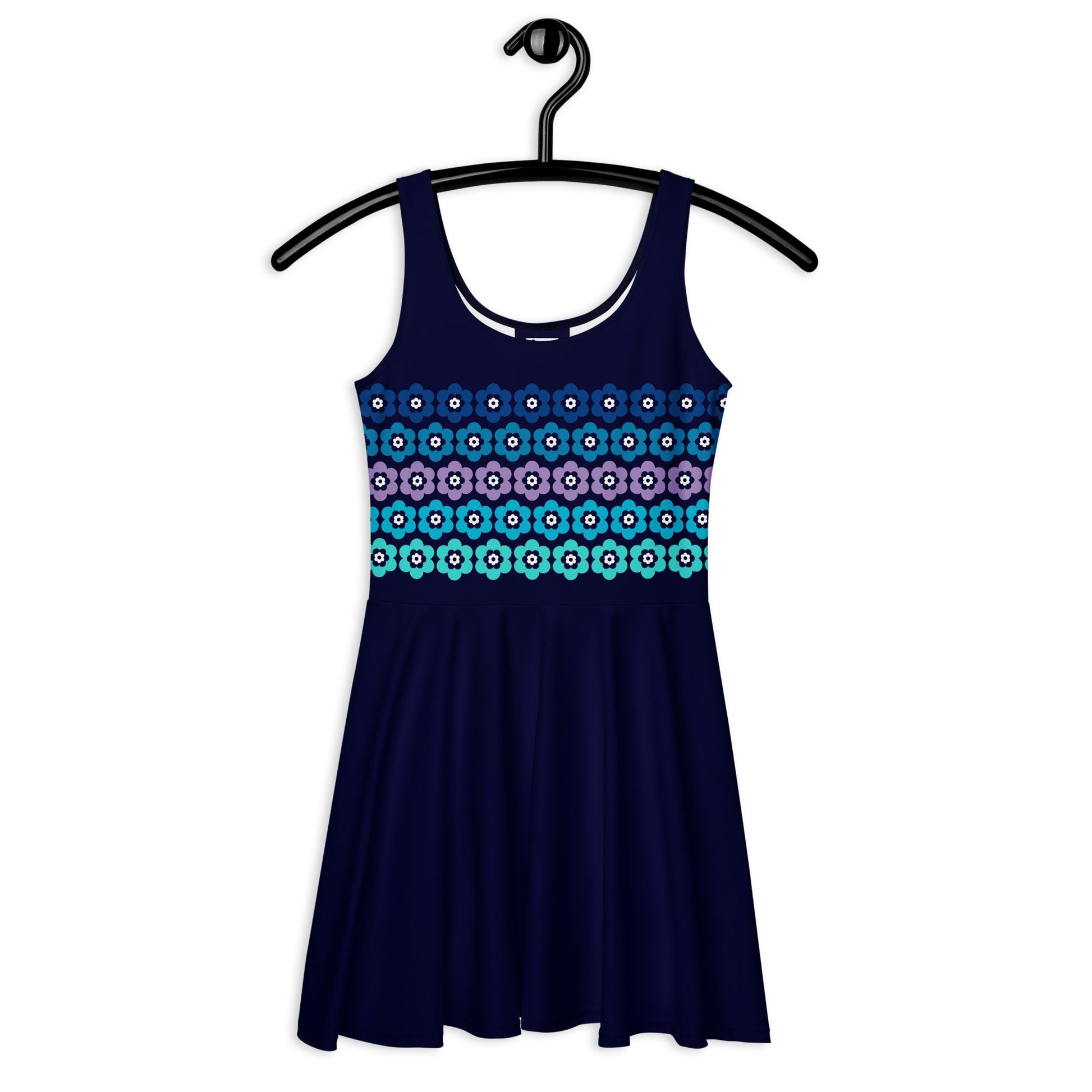 PEACOCK BLOOM mystic blue - Skater Dress - SHALMIAK