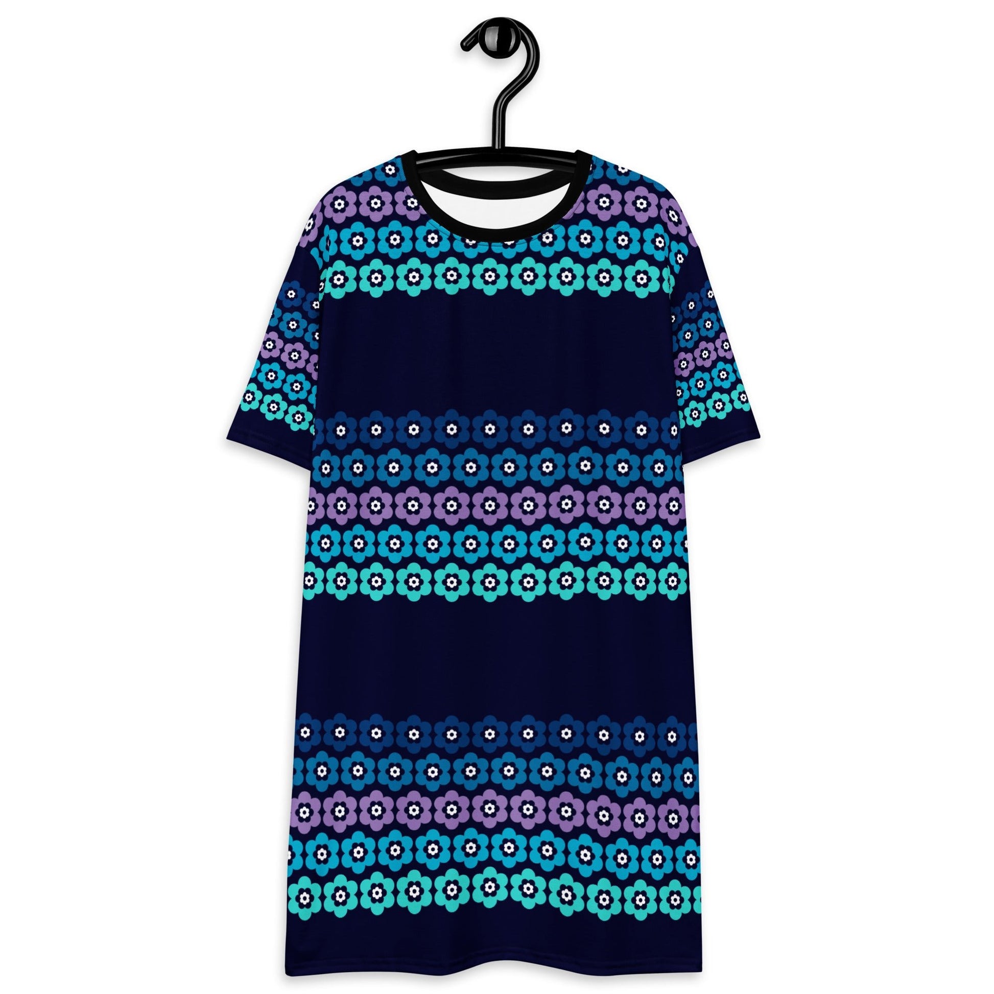 PEACOCK BLOOM mystic blue - T-Shirt Dress - SHALMIAK