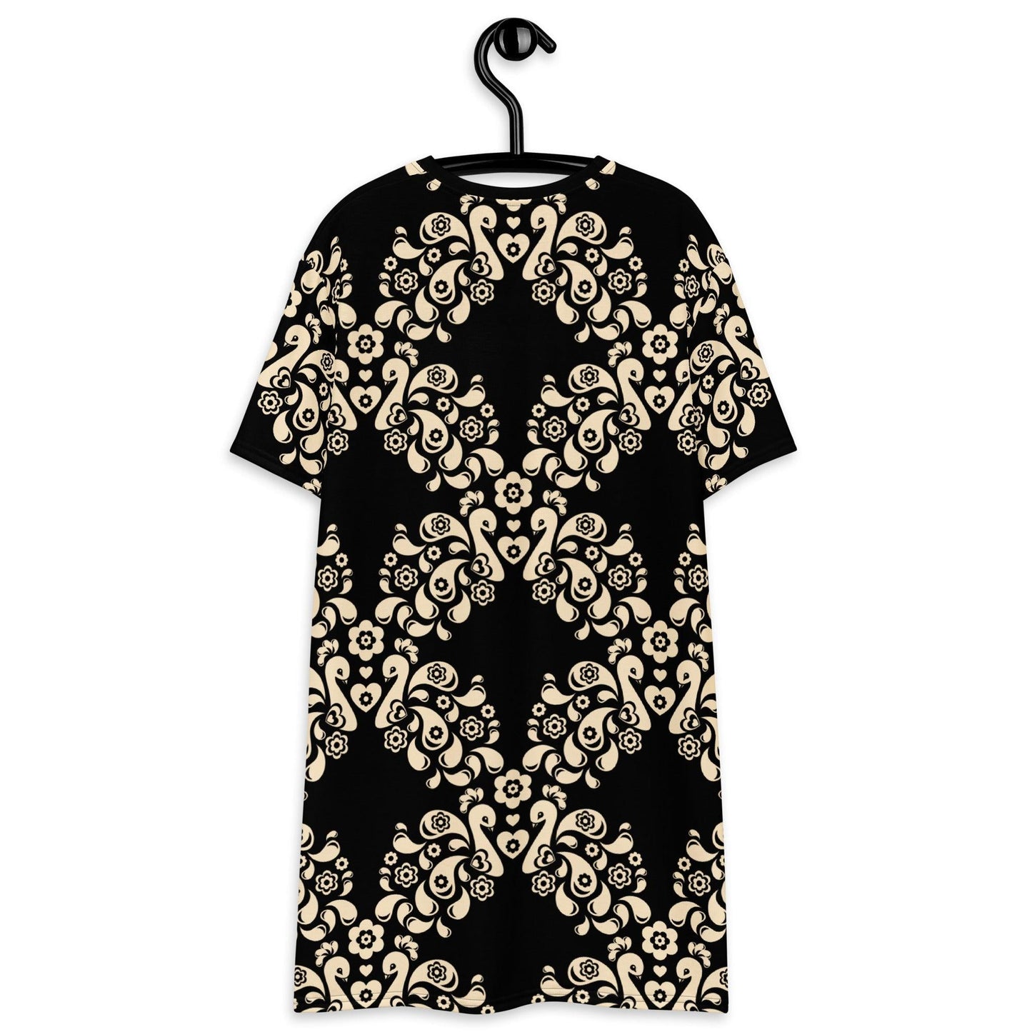 PEACOCK LOVE black - T-Shirt Dress - SHALMIAK