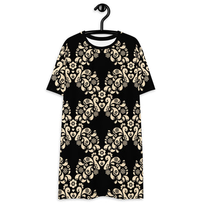 PEACOCK LOVE black - T-Shirt Dress - SHALMIAK