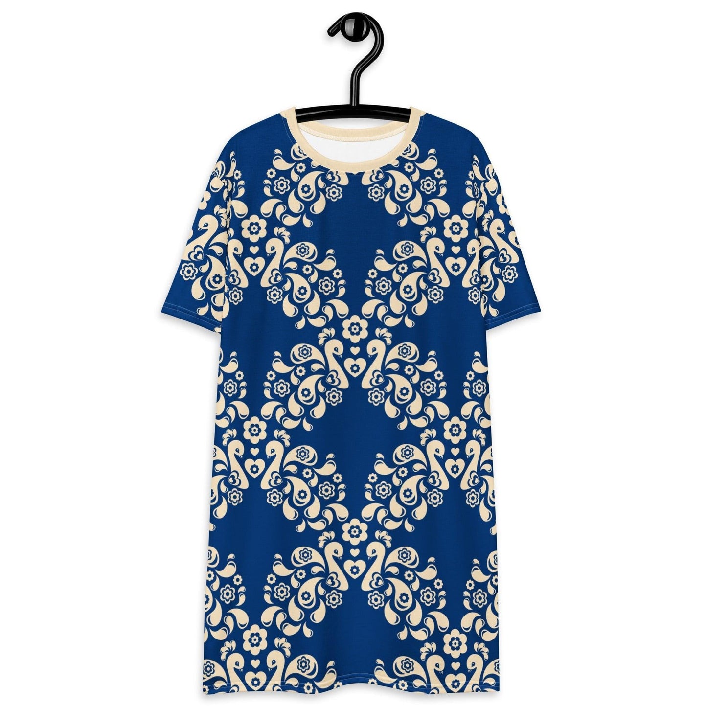 PEACOCK LOVE blue - T-Shirt Dress - SHALMIAK
