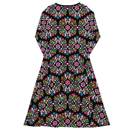 PEACOCK LOVE happy - Midi Dress With Pockets - SHALMIAK