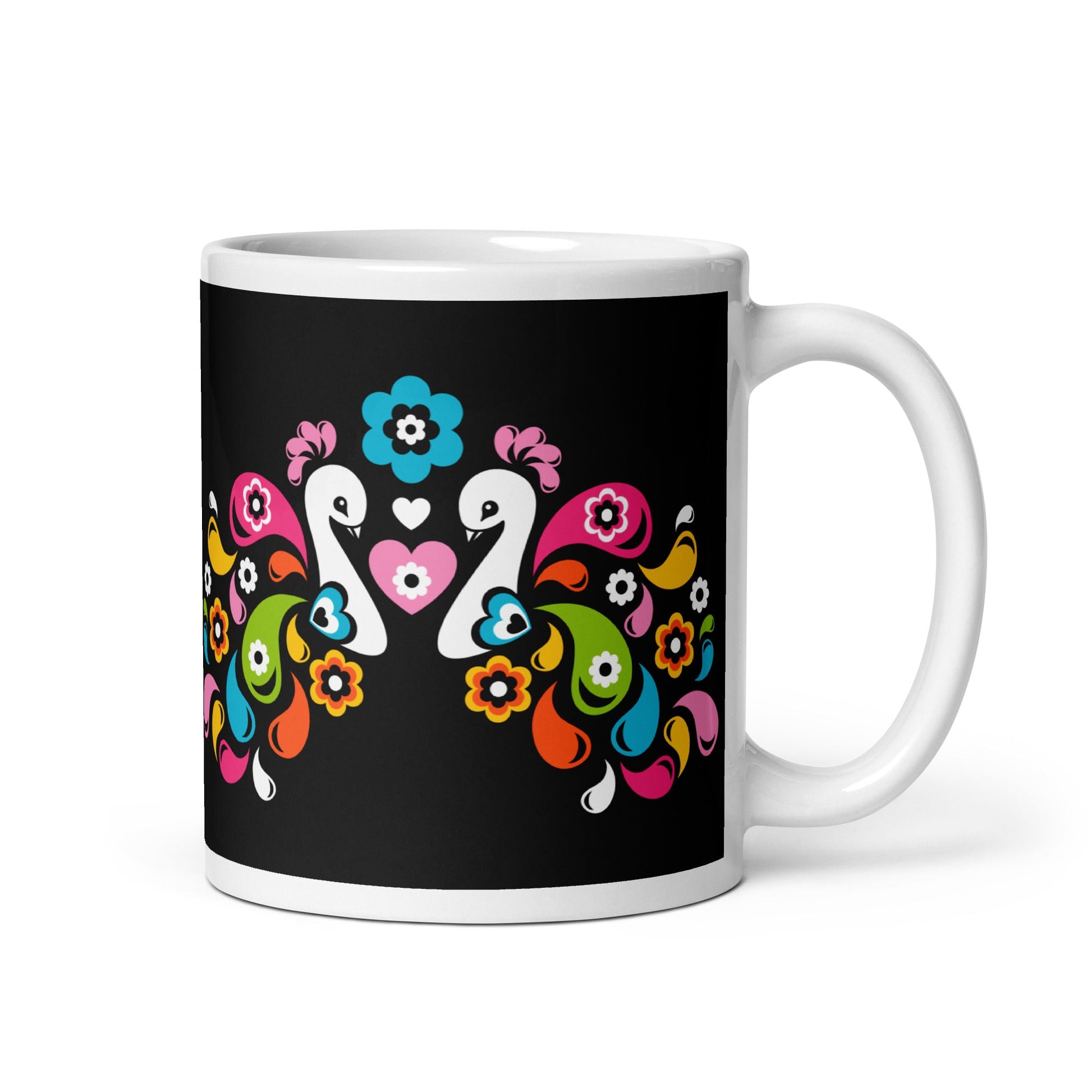 Mug - PEACOCK LOVE happy - Glorious peacock print 11 oz