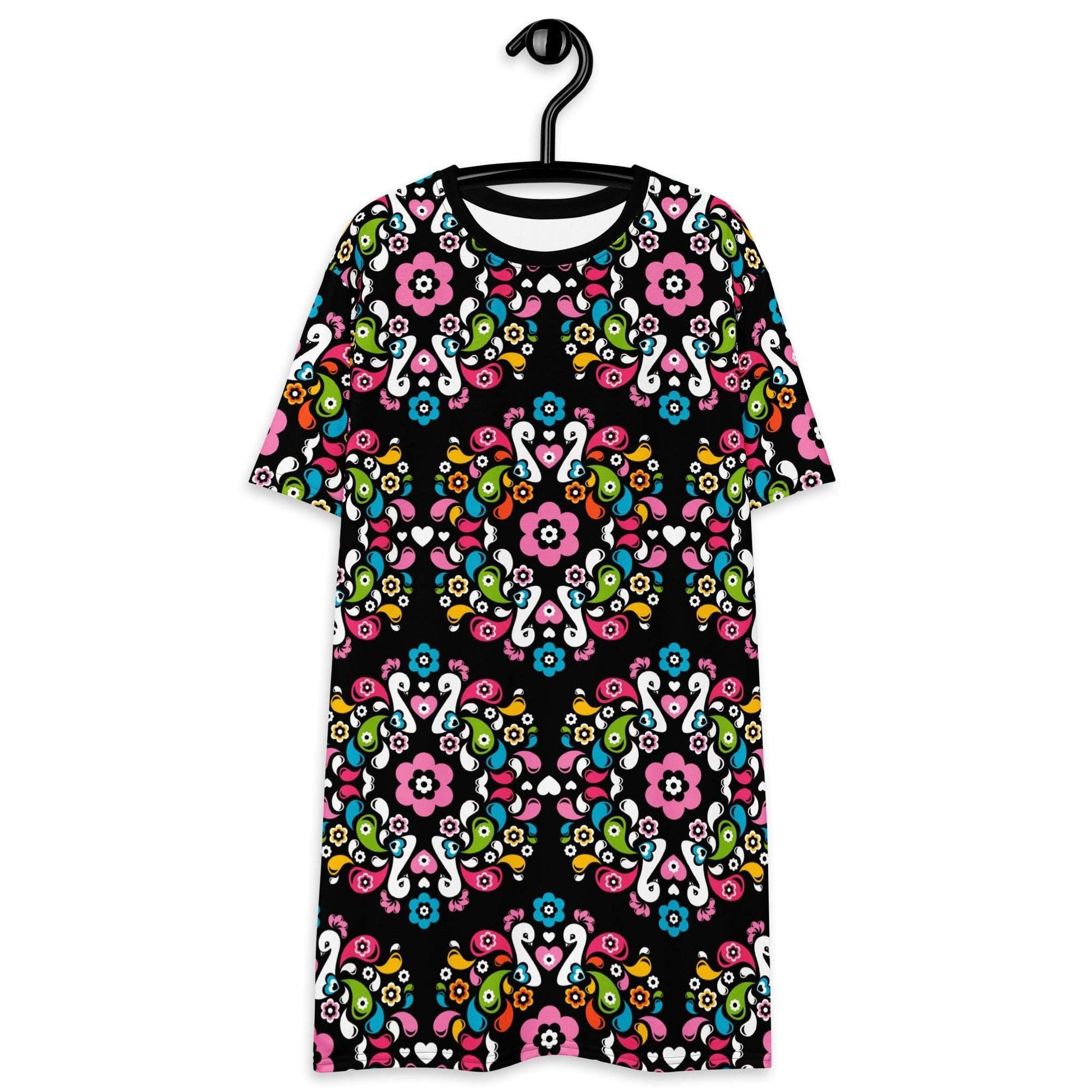 T-Shirt Dress - PEACOCK LOVE happy