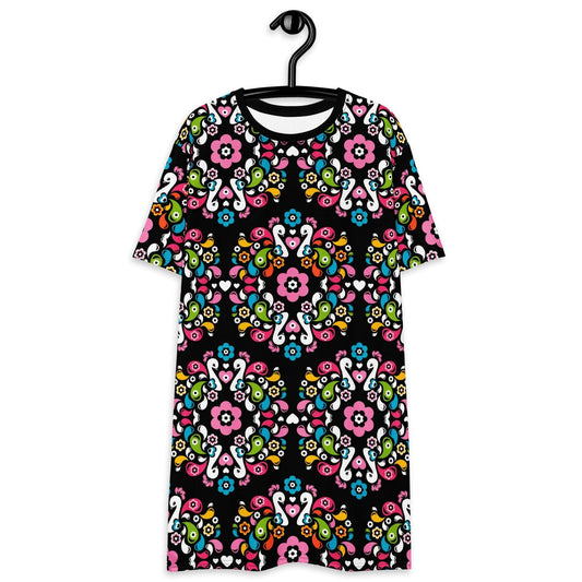 PEACOCK LOVE happy - T-Shirt Dress - SHALMIAK