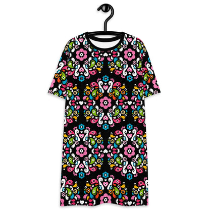 PEACOCK LOVE happy - T-Shirt Dress - SHALMIAK