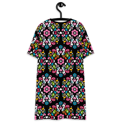 PEACOCK LOVE happy - T-Shirt Dress - SHALMIAK