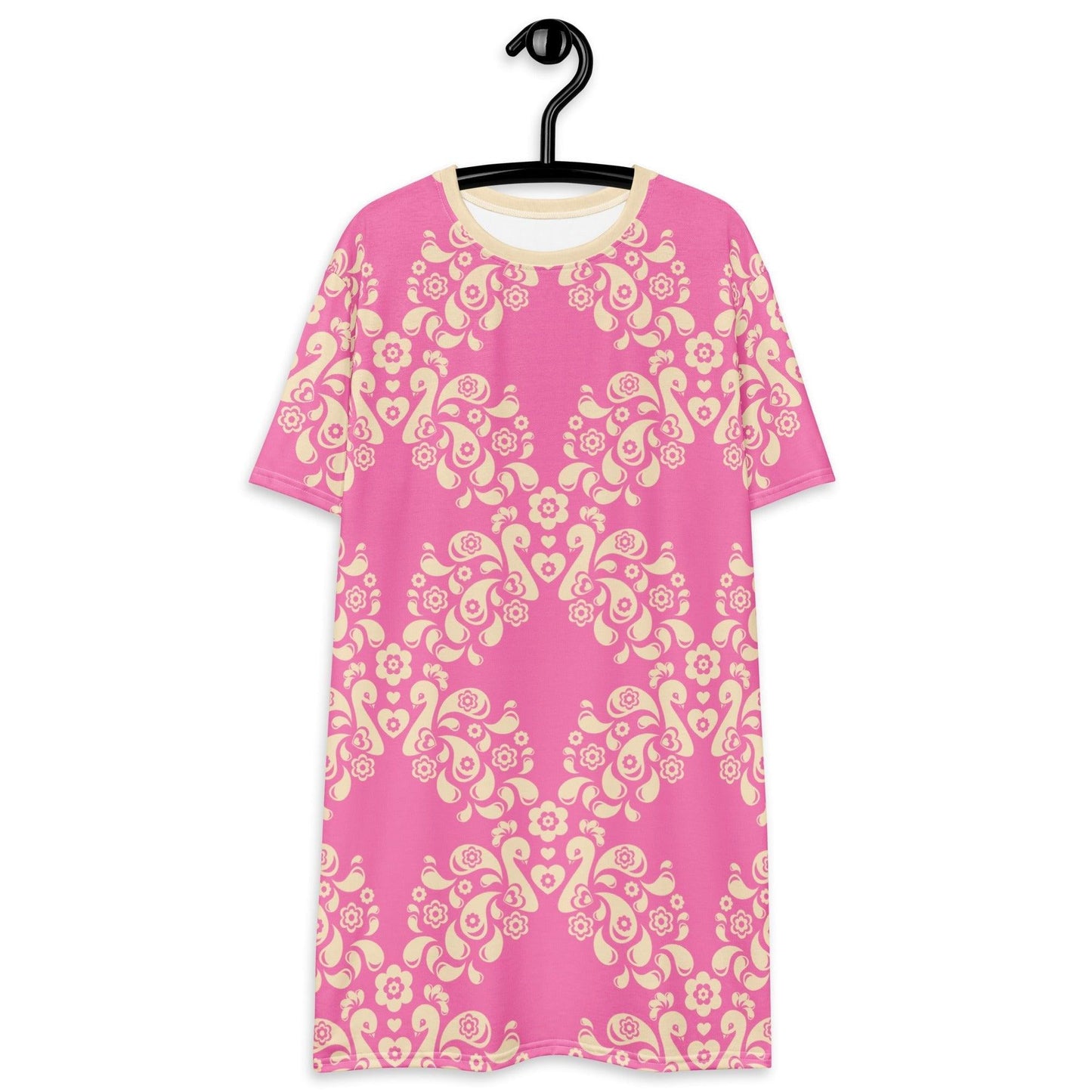 PEACOCK LOVE pink - T-Shirt Dress - SHALMIAK