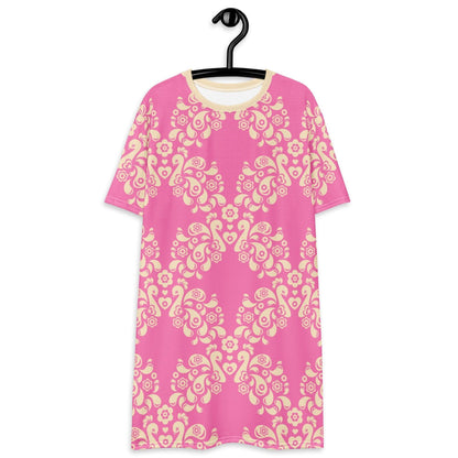 PEACOCK LOVE pink - T-Shirt Dress - SHALMIAK