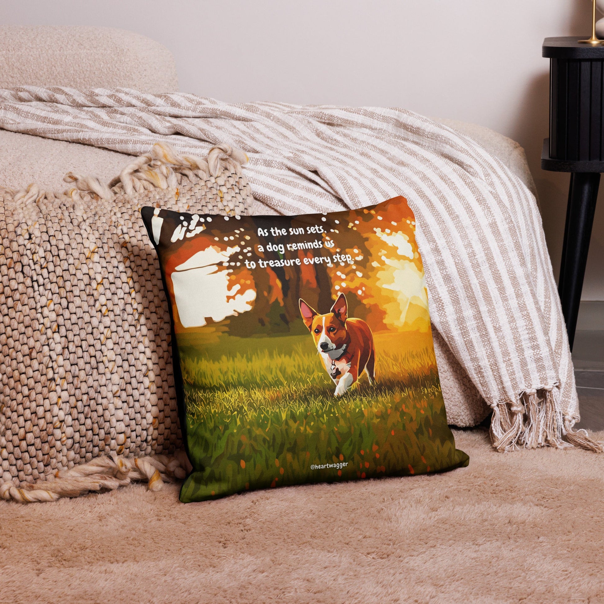 Pillow Case - As the sun sets, a dog reminds us to treasure every step - SHALMIAK