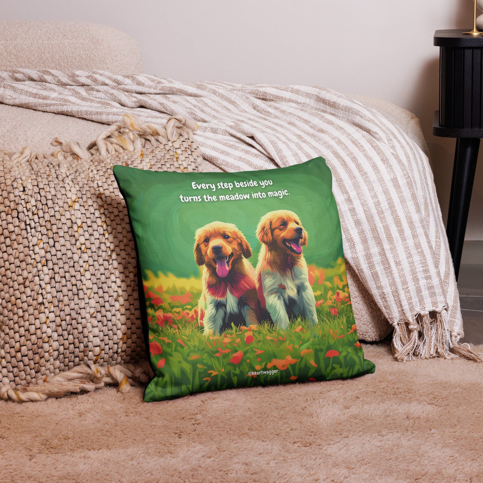 Pillow Case - Every step beside you turns the meadow into magic - SHALMIAK