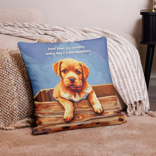 Pillow Case - Small paws, big curiosity - every day is a new adventure - SHALMIAK
