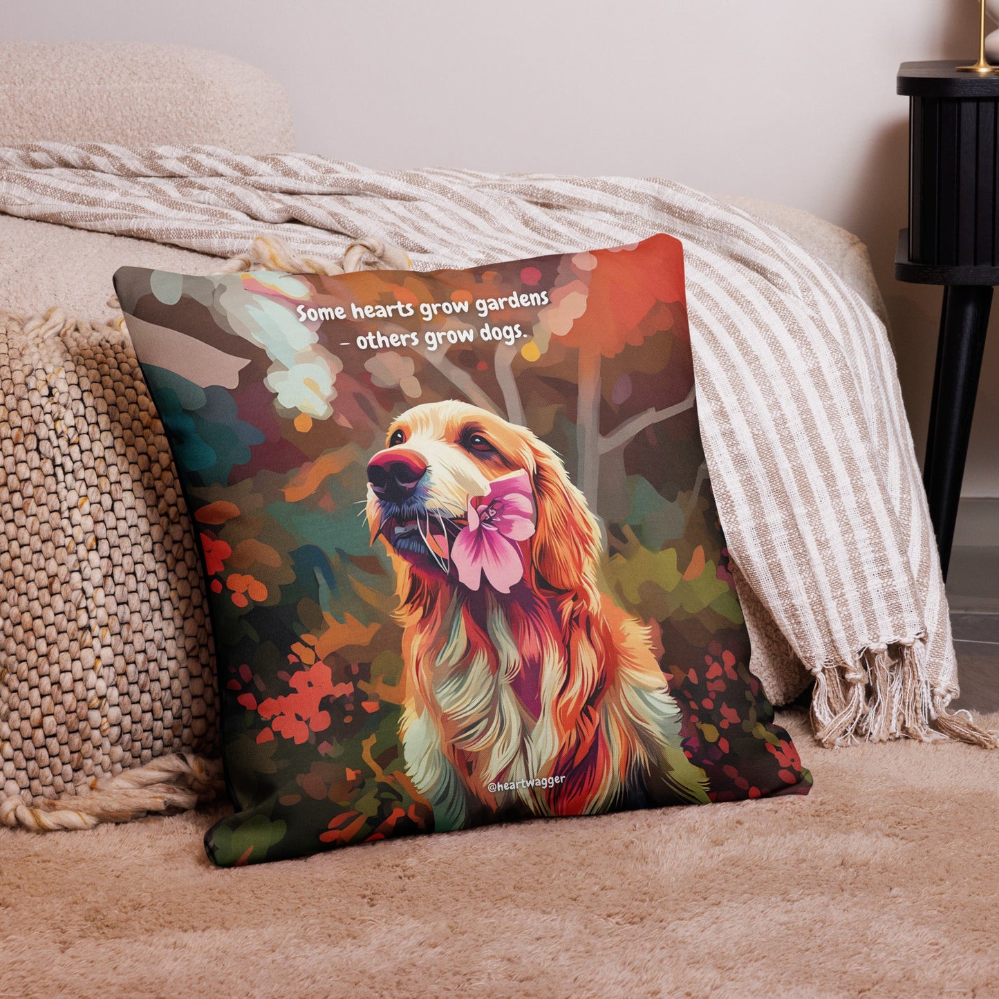 Pillow Case - Some hearts grow gardens - others grow dogs - SHALMIAK