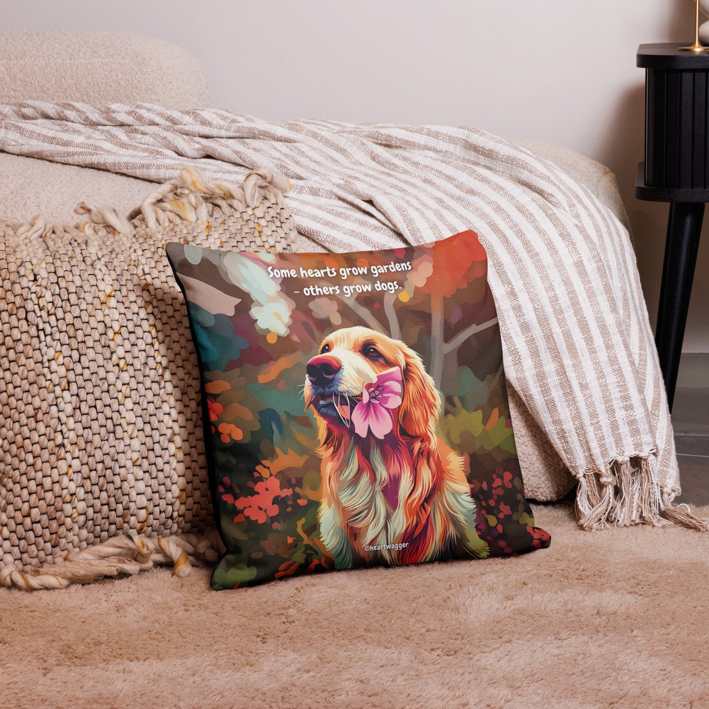 Pillow Case - Some hearts grow gardens - others grow dogs - SHALMIAK