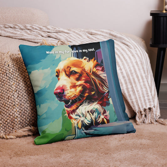 Pillow Case - Wind in my fur, love in my soul - SHALMIAK