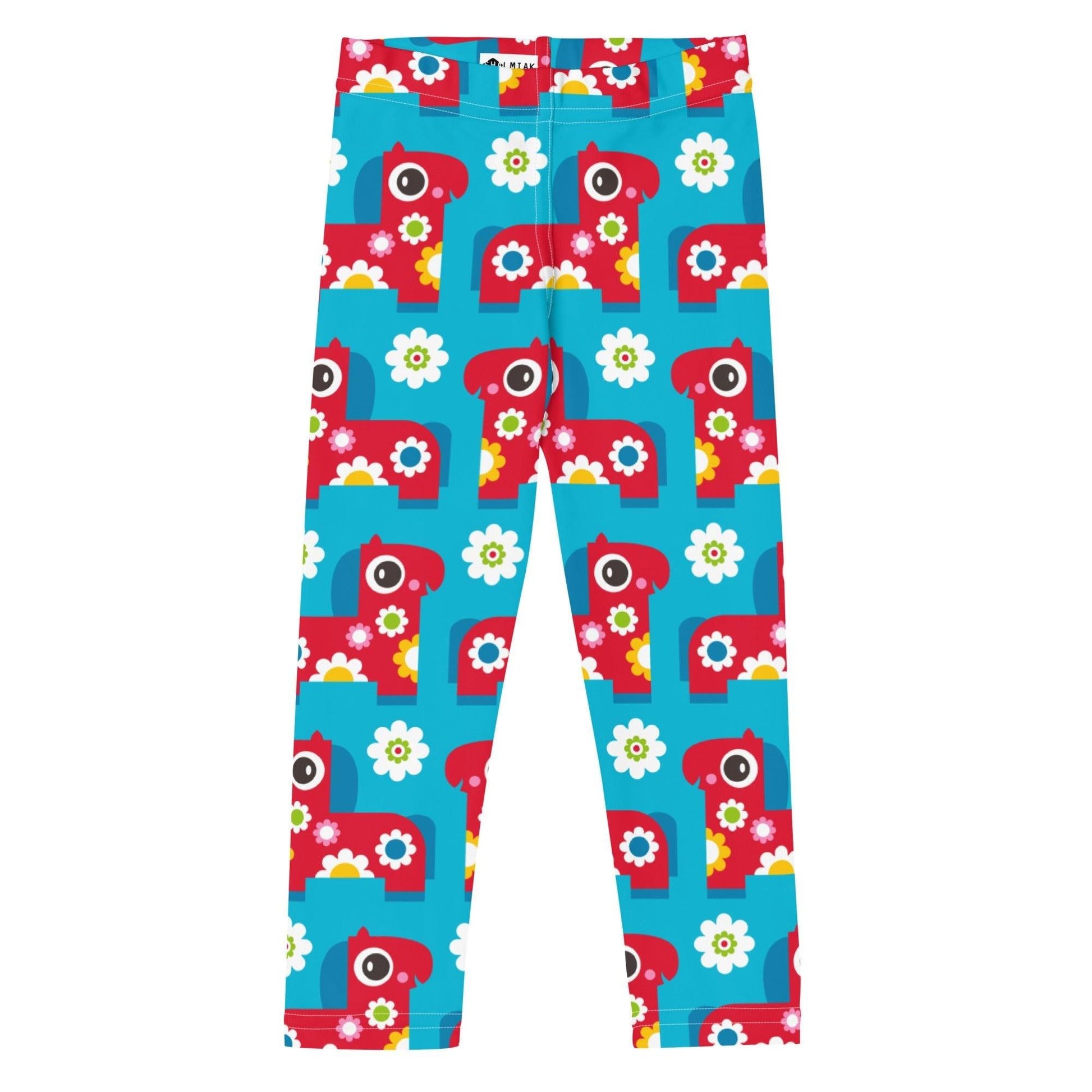 PONY BLOOM turquoise - 2 - Kids' Leggings - SHALMIAK