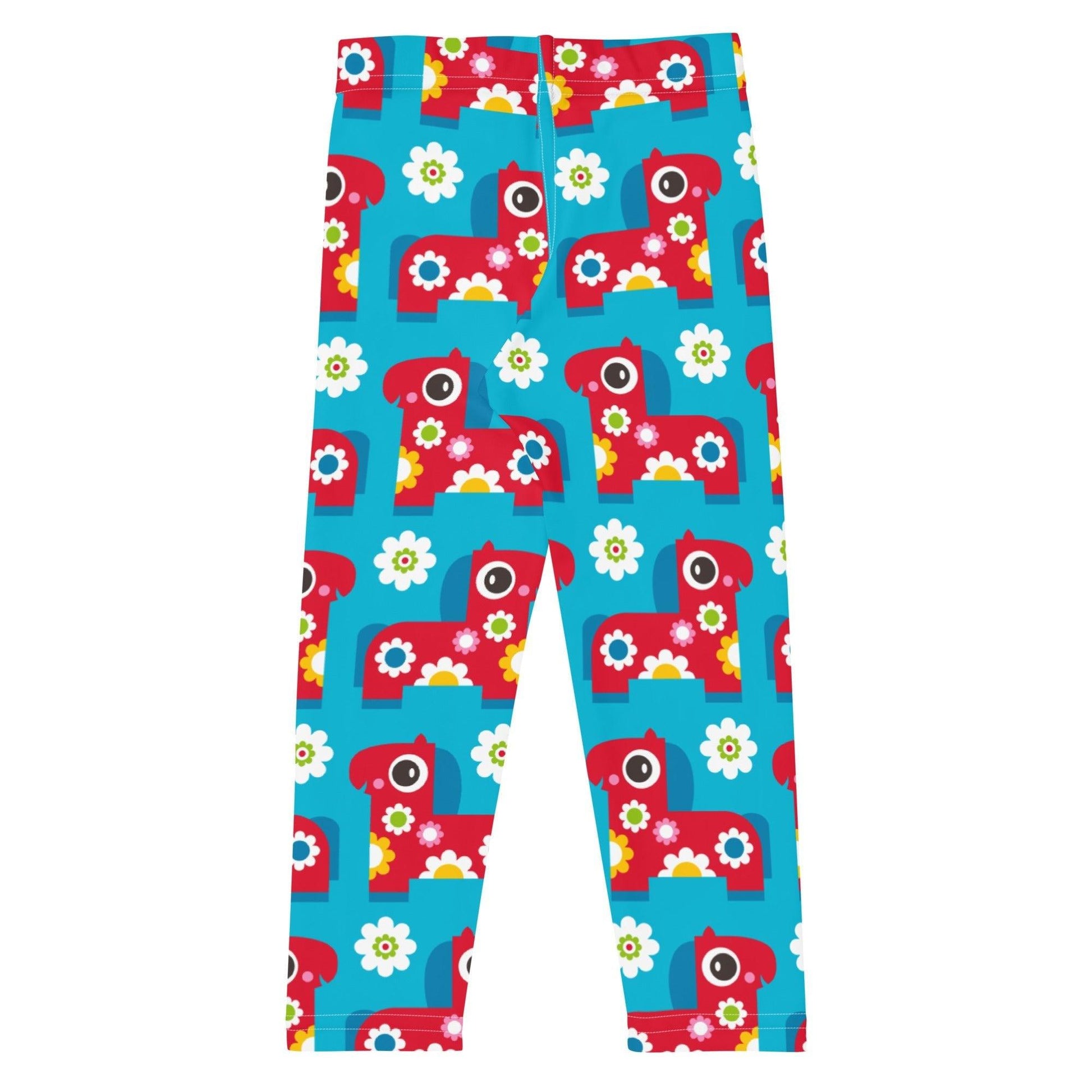 PONY BLOOM turquoise - 2 - Kids' Leggings - SHALMIAK