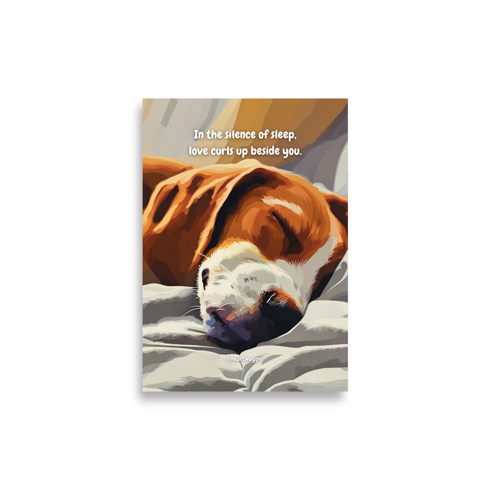 Poster - In the silence of sleep, love curls up beside you