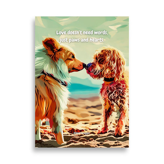 Poster - Love doesn’t need words, just paws and hearts - SHALMIAK