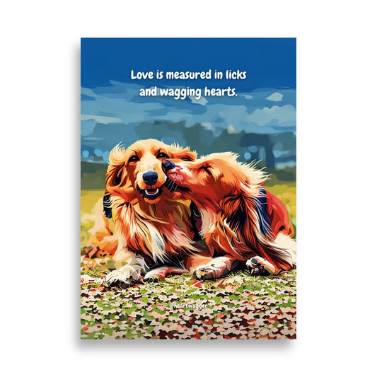 Poster - Love is measured in licks and wagging hearts - SHALMIAK