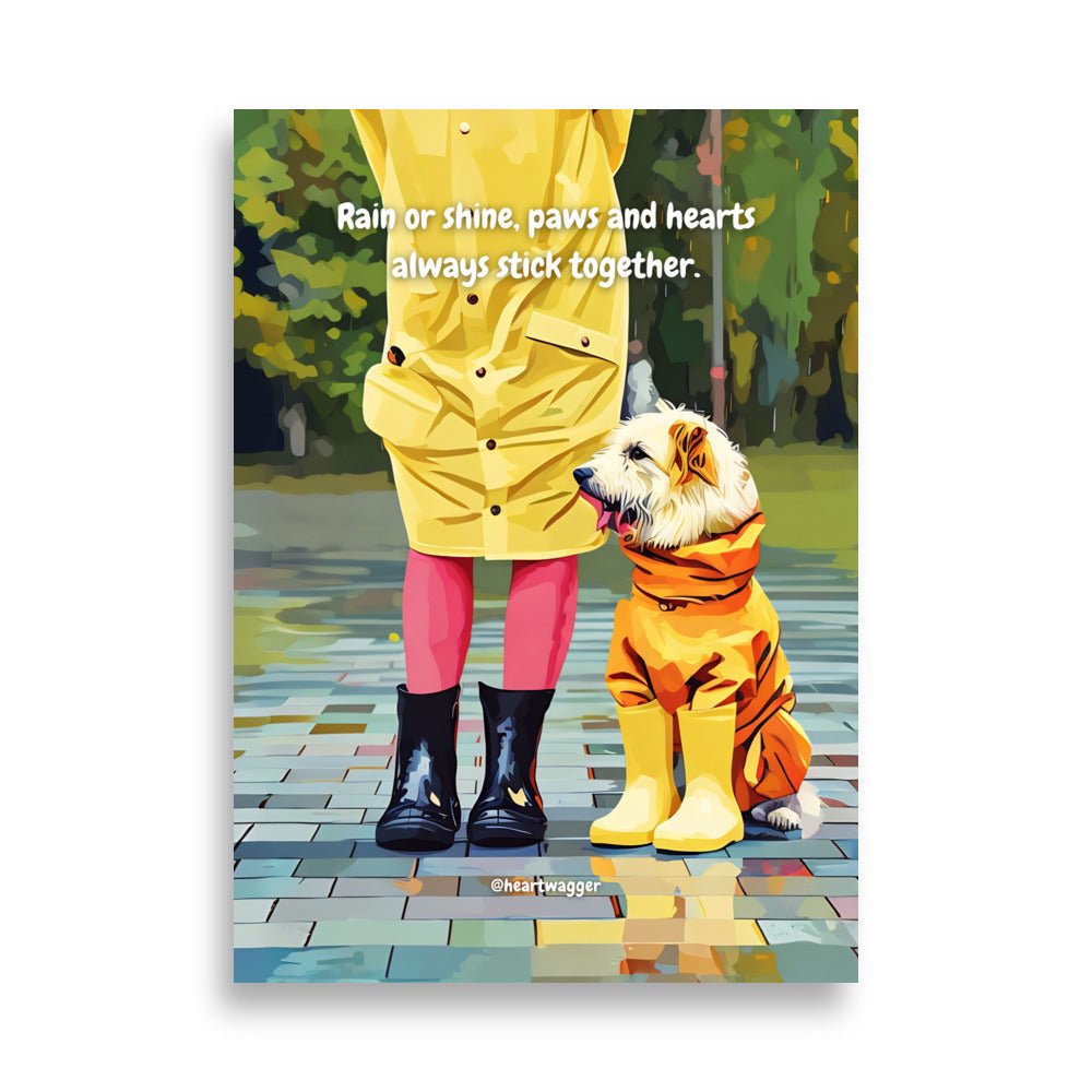 Poster - Rain or shine, paws and hearts always stick together - SHALMIAK