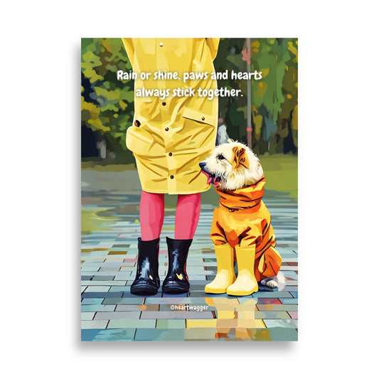 Poster - Rain or shine, paws and hearts always stick together - SHALMIAK