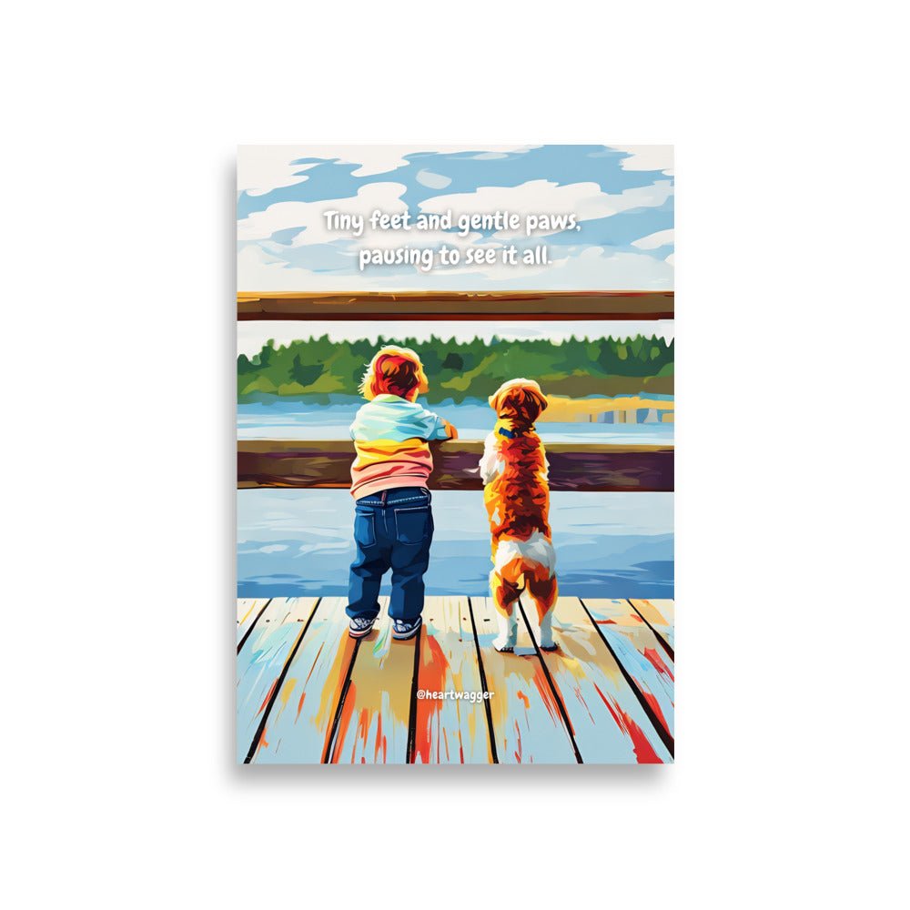 Poster - Tiny feet and gentle paws, pausing to see it all