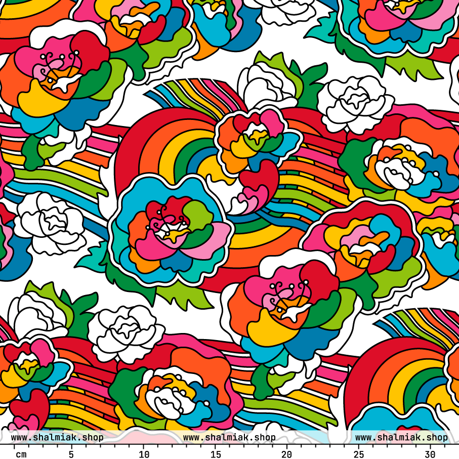 Fabric - RAINBOW-NEL - Joyful rainbow print