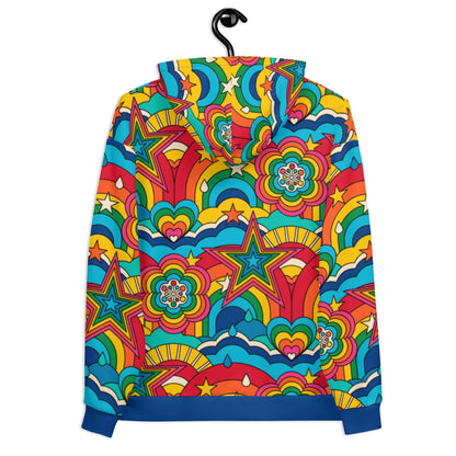 Hoodie - RAINBOW RAVE - Bold rainbow sky print