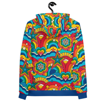 Hoodie - RAINBOW RAVE - Bold rainbow sky print