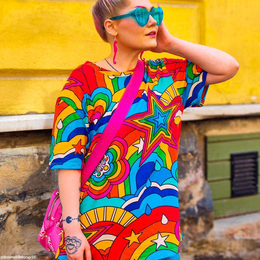 RAINBOW RAVE - Organic Cotton T-Shirt - SHALMIAK