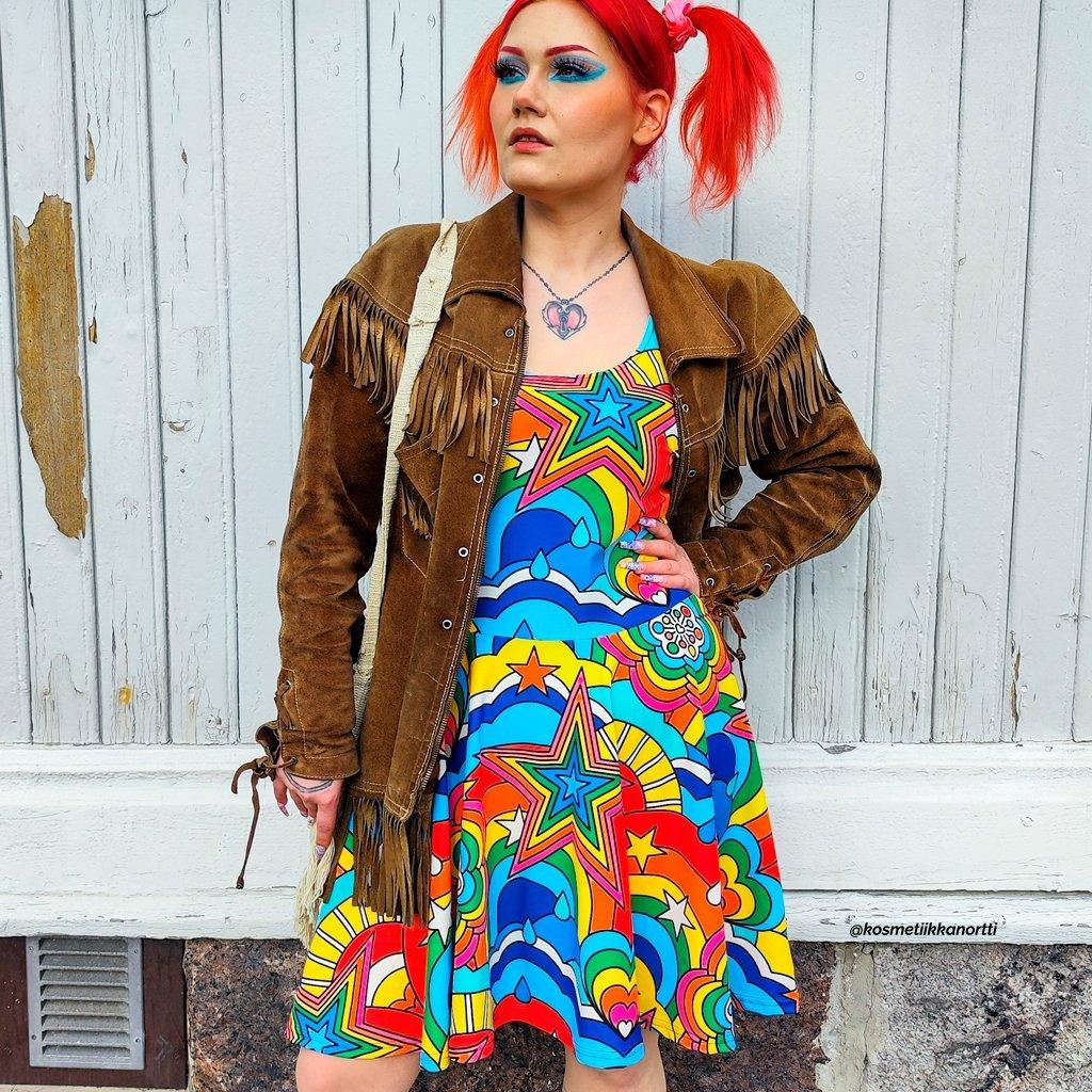 RAINBOW RAVE - Skater Dress - SHALMIAK