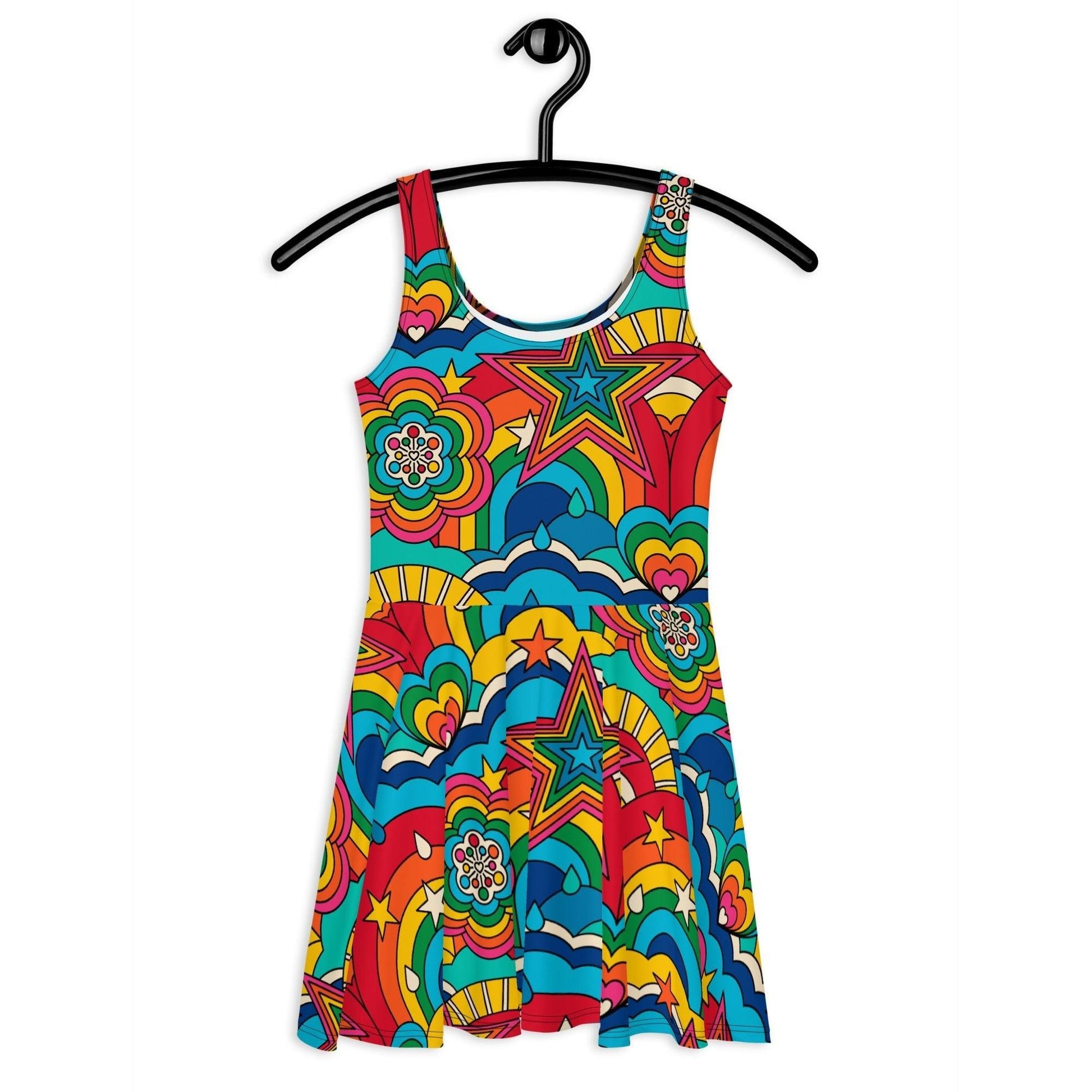RAINBOW RAVE - Skater Dress - SHALMIAK