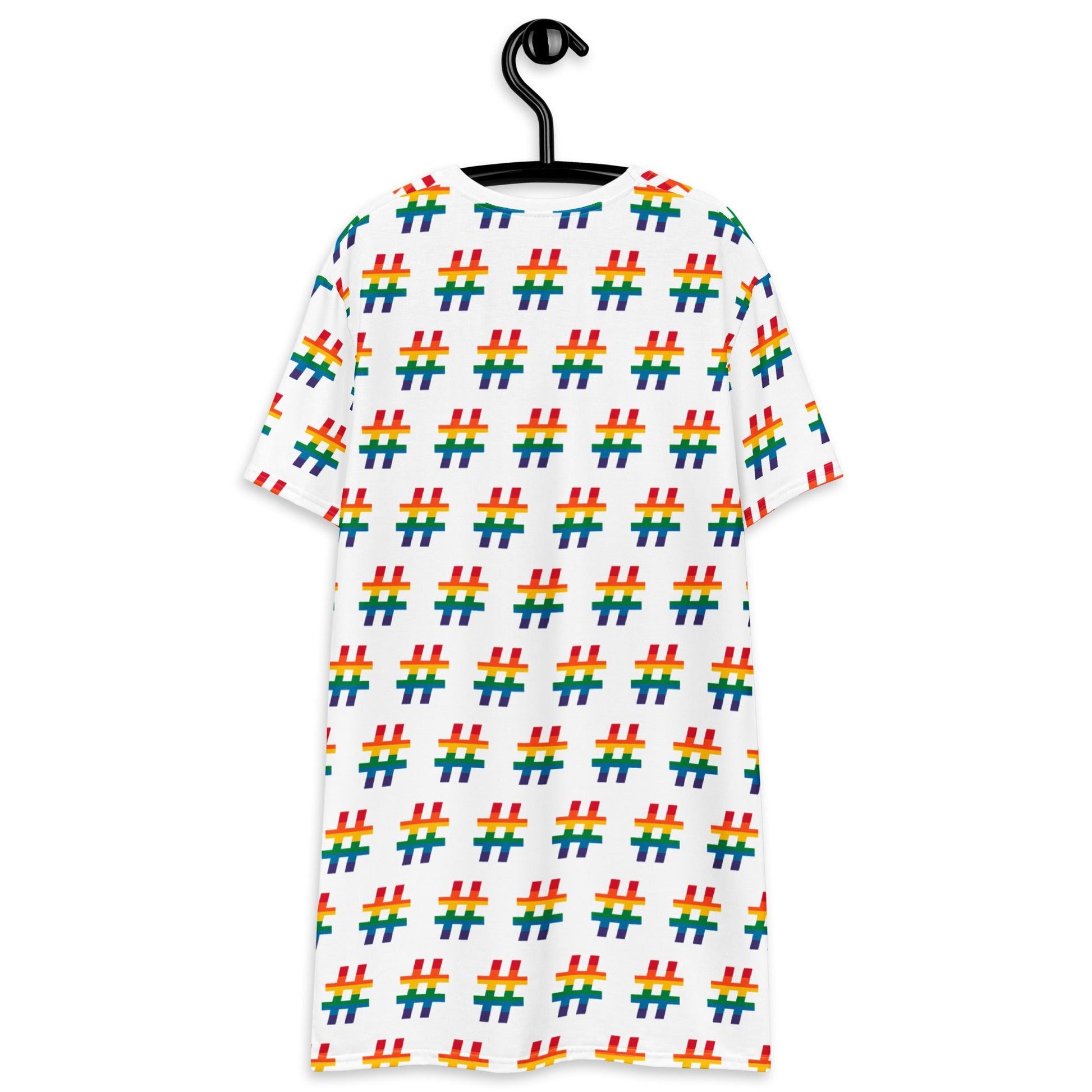 T-Shirt Dress - #RAINBOW white