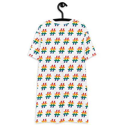 T-Shirt Dress - #RAINBOW white