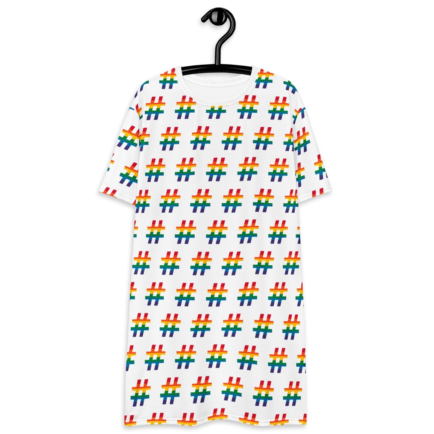 T-Shirt Dress - #RAINBOW white